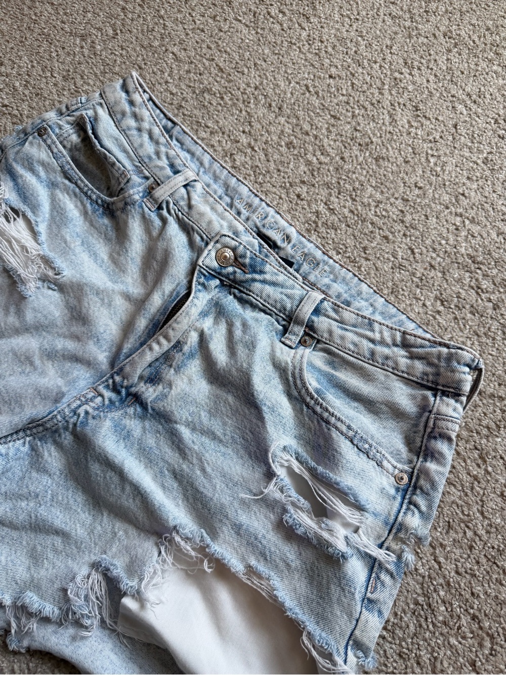American Eagle Strigid Distressed Denim Shorts